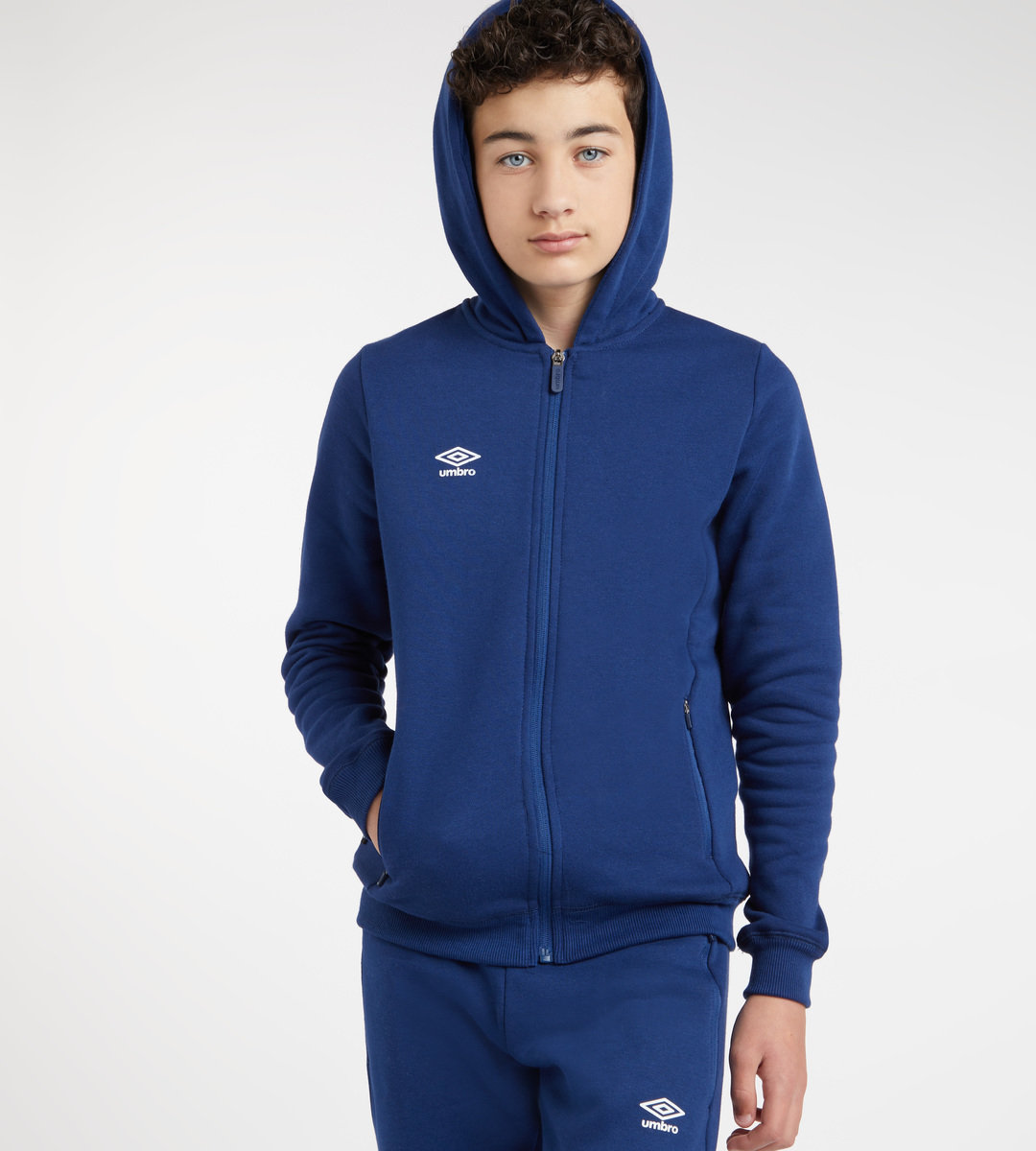 Navy / White Kids' Umbro Club Leisure ZT Hoodie Junior Hoodies | CA-51531