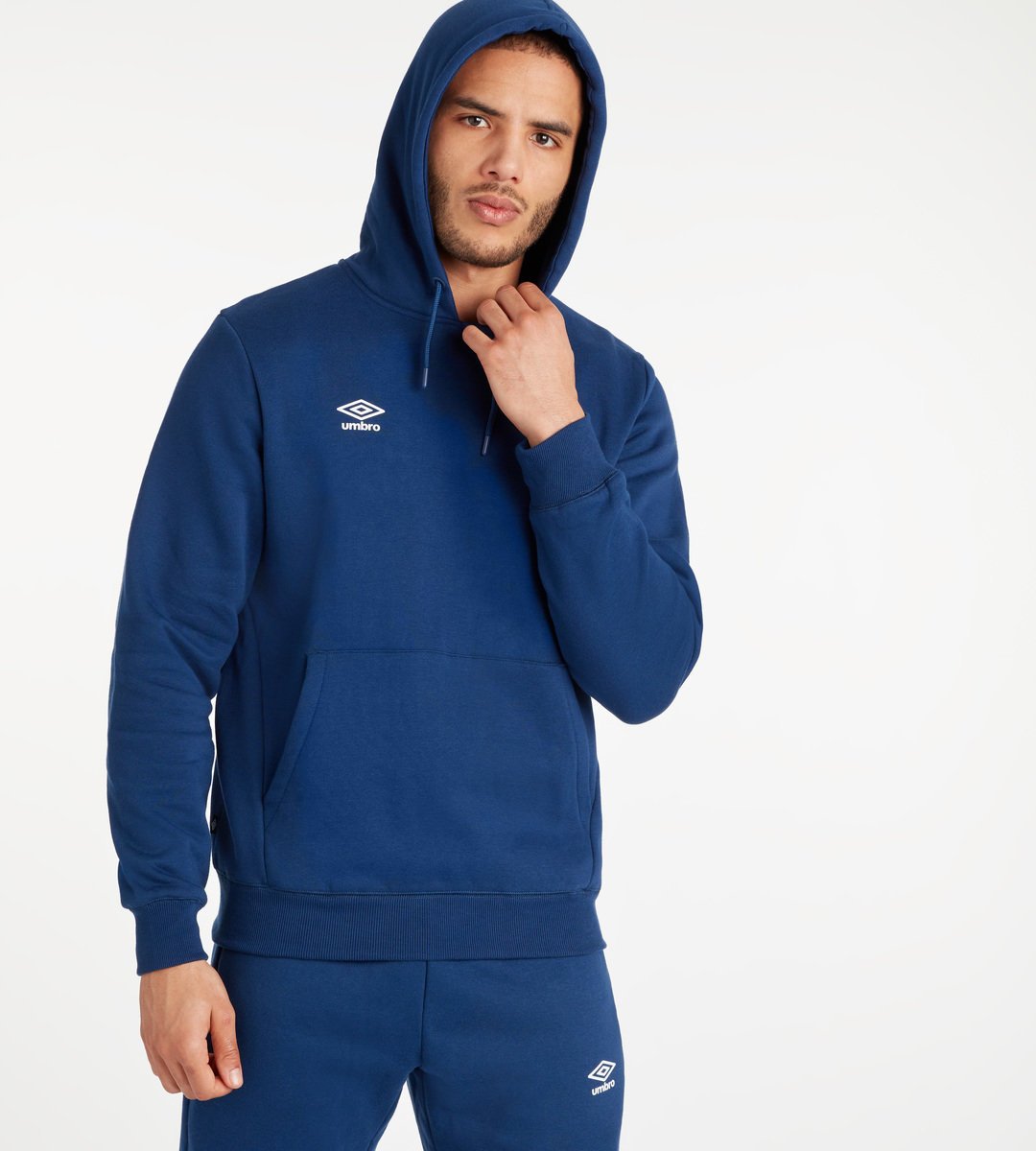 Navy / White Men's Umbro Club Leisure Hoody Hoodies | CA-32323