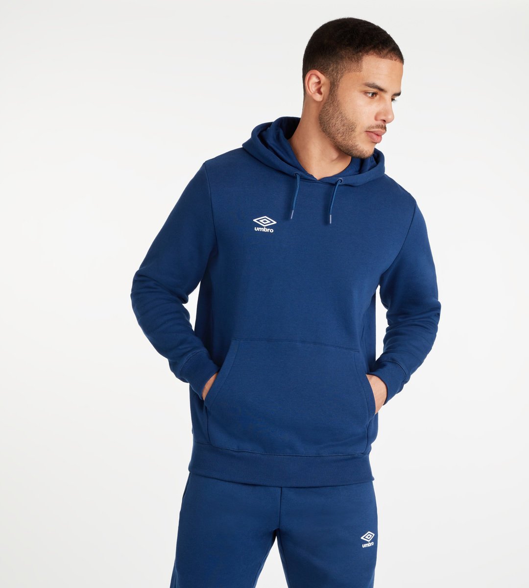 Navy / White Men\'s Umbro Club Leisure Hoody Hoodies | CA-32323