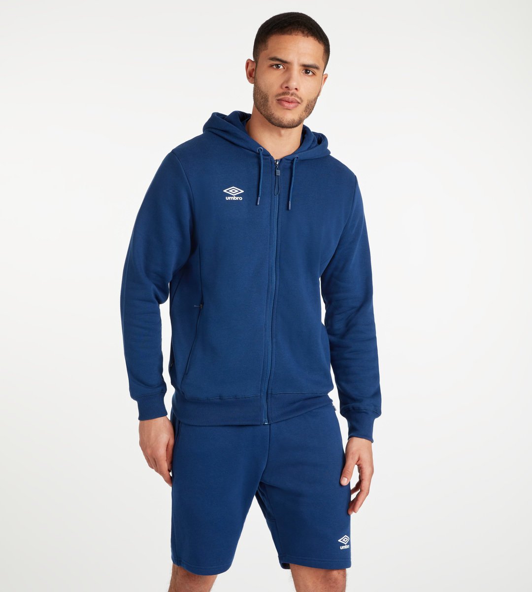 Navy / White Men\'s Umbro Club Leisure ZT Hoodie Hoodies | CA-50241