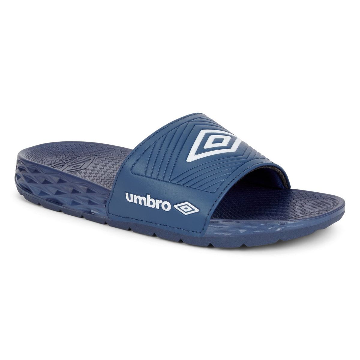 Navy / White Men's Umbro Equipe Recovery Slides Sliders | CA-09580