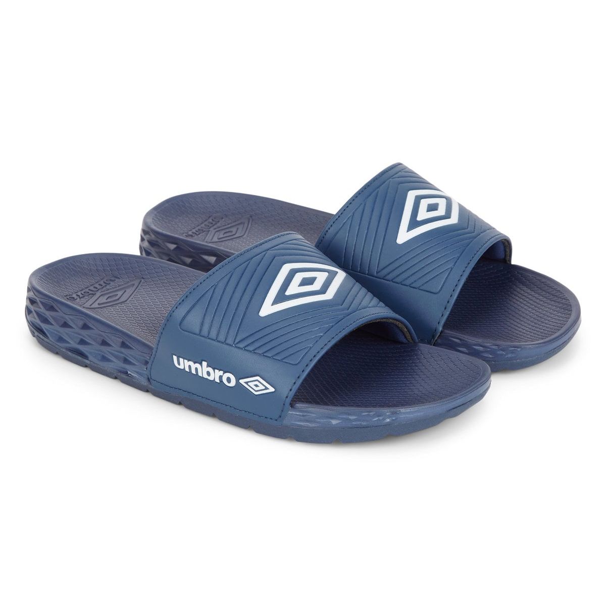 Navy / White Men\'s Umbro Equipe Recovery Slides Sliders | CA-09580