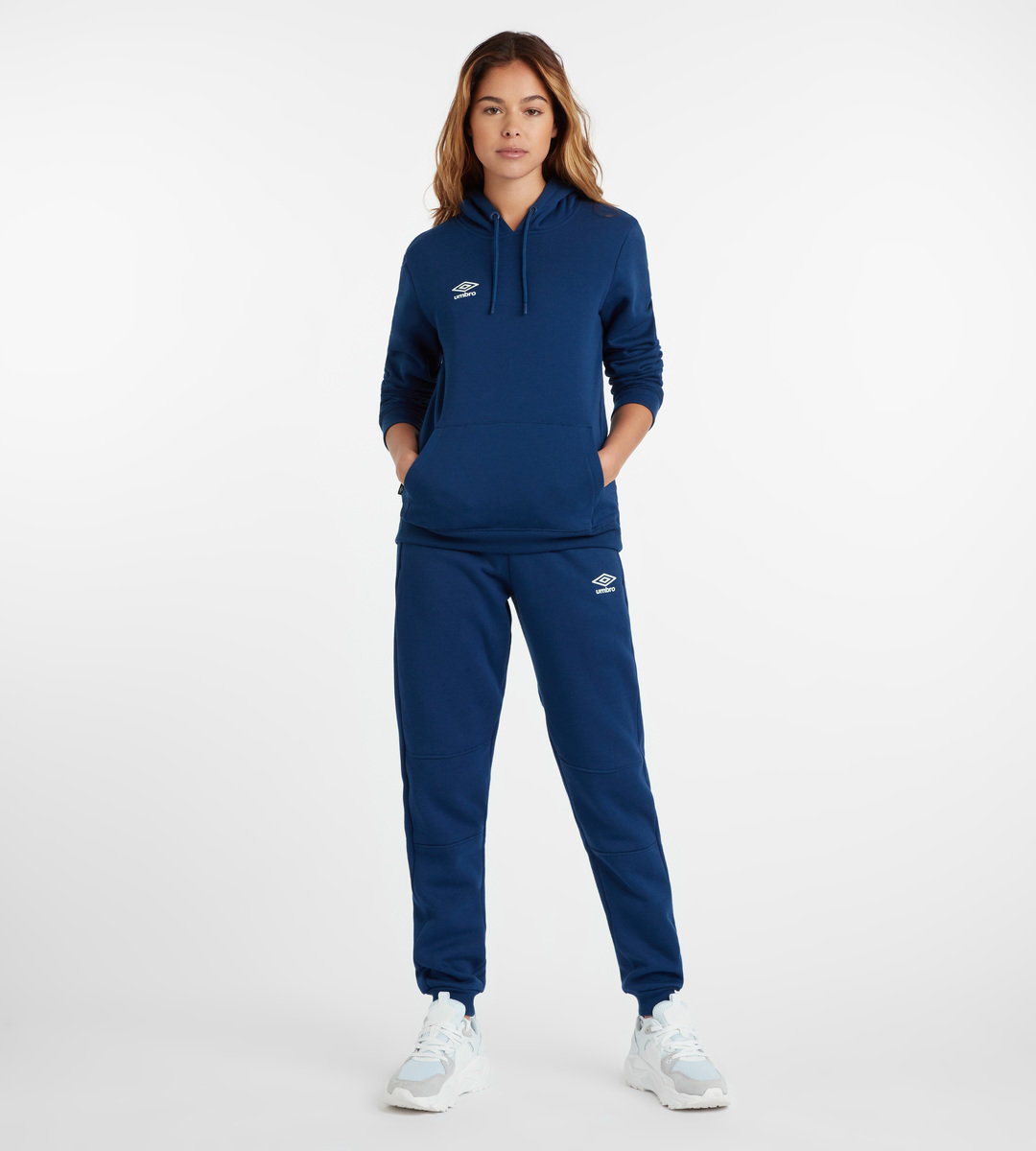 Navy / White Women's Umbro Club Leisure Hoody Hoodies | CA-45078