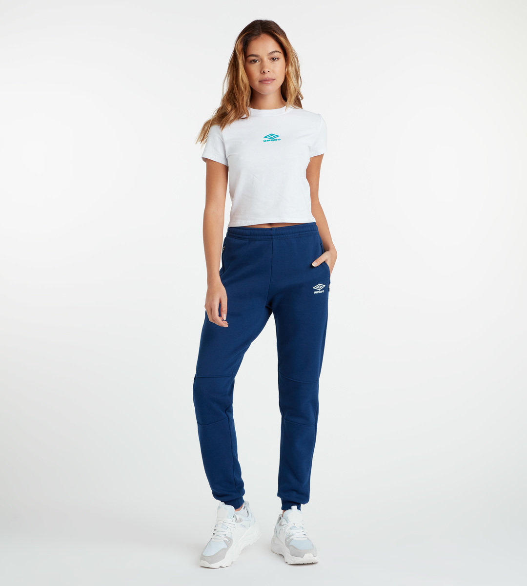 Navy / White Women's Umbro Club Leisure Jogpant Trousers | CA-62543