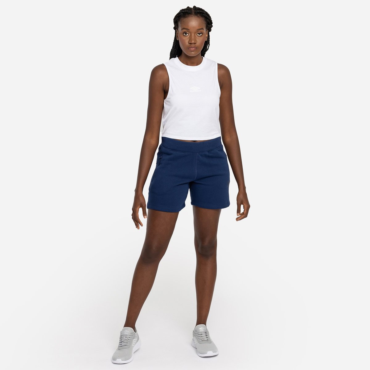 Navy Women's Umbro Pro Fleece Elite Short Shorts | CA-06231