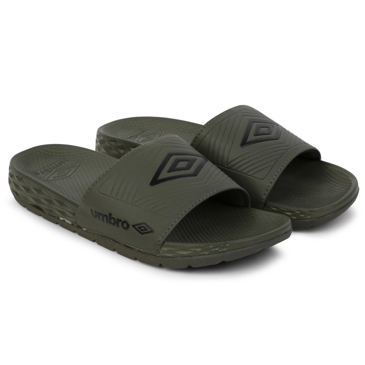 Olive / Black Men\'s Umbro Equipe Recovery Slides Sliders | CA-89584