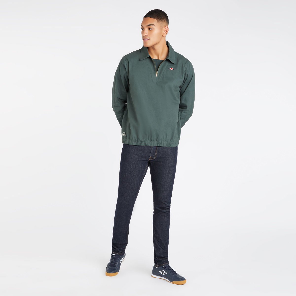 Olive Men's Umbro Drill Training Pullover Sweatshirts | CA-93619