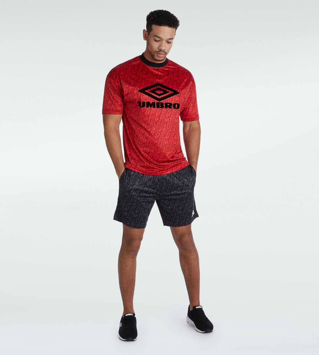 Red / Black Men's Umbro Graffiti Tee T Shirts | CA-73305