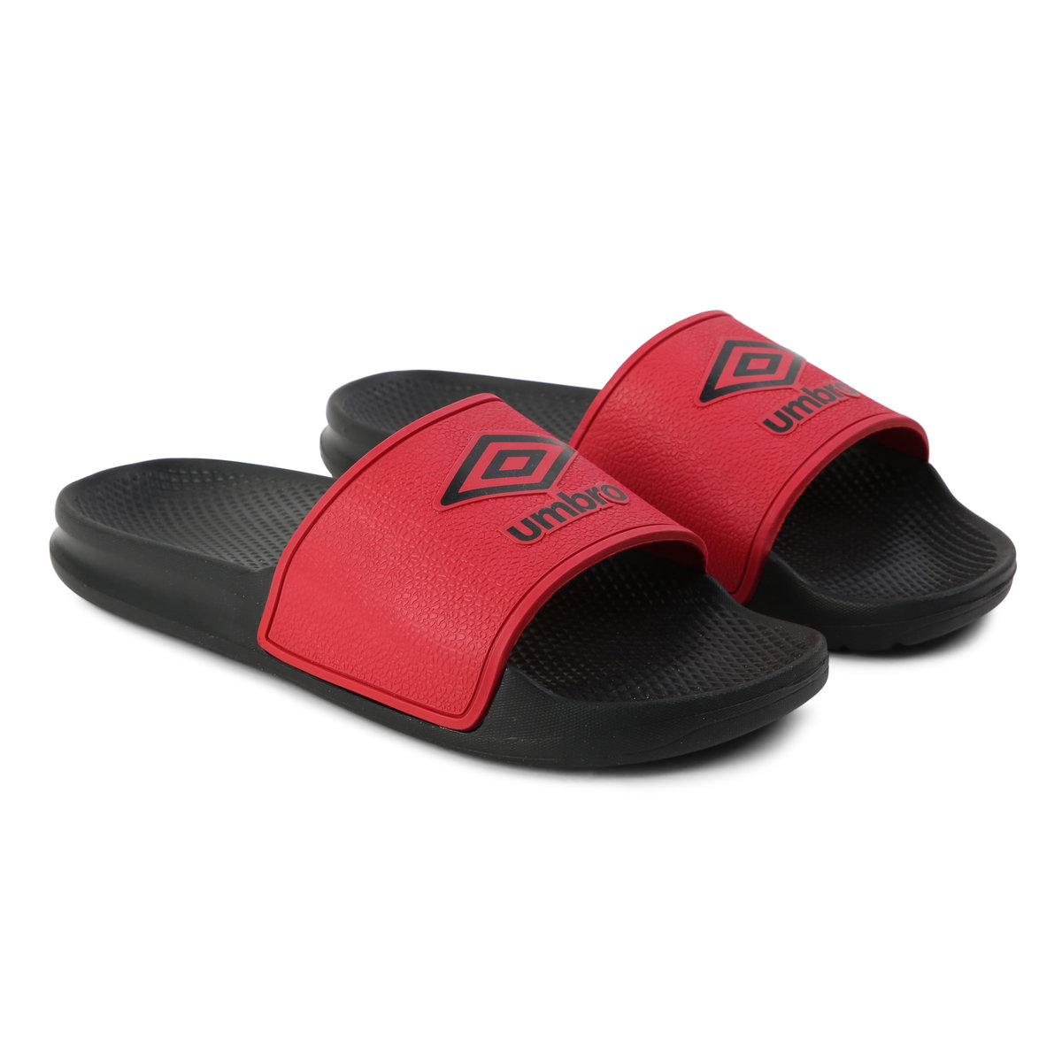 Red / Black Men\'s Umbro Squadra Comfort Slides Sliders | CA-59104