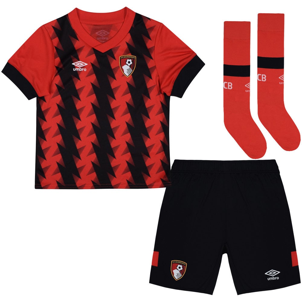 Red / Black Umbro Teamwear - Umbro AFC Bournemouth Football 22/23 Home Infant Kit Football Jersey | CA-48120