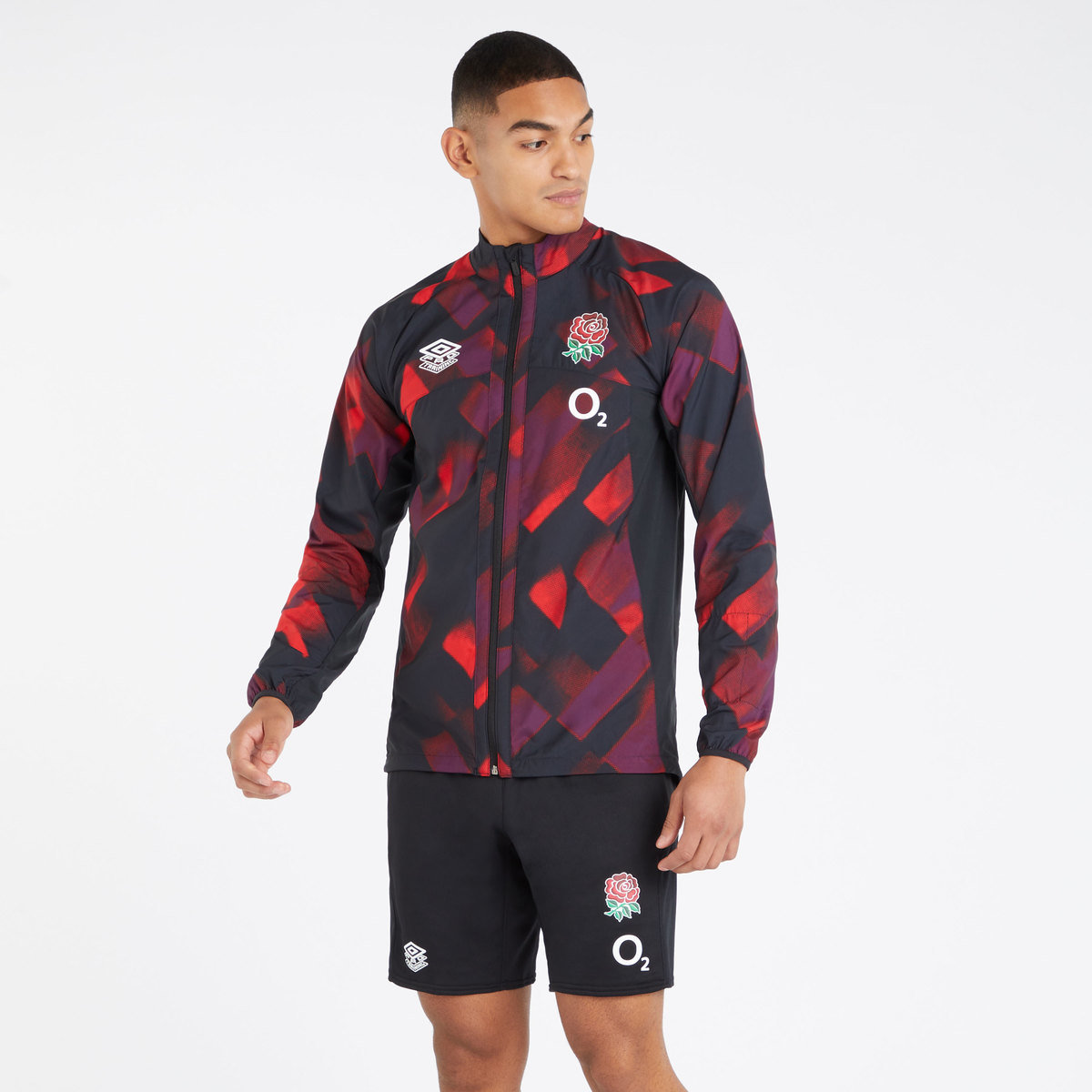 Red / Dark Purple / Black Umbro Teamwear - Umbro England Rugby Football 22/23 Training Jacket Jackets | CA-77781