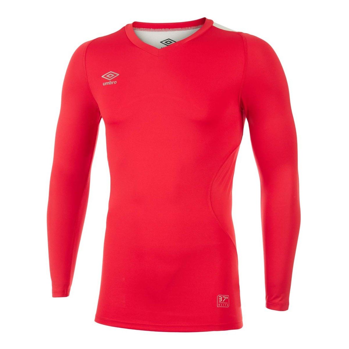 Red Men\'s Umbro Elite V Neck Baselayer LS Baselayers | CA-15446