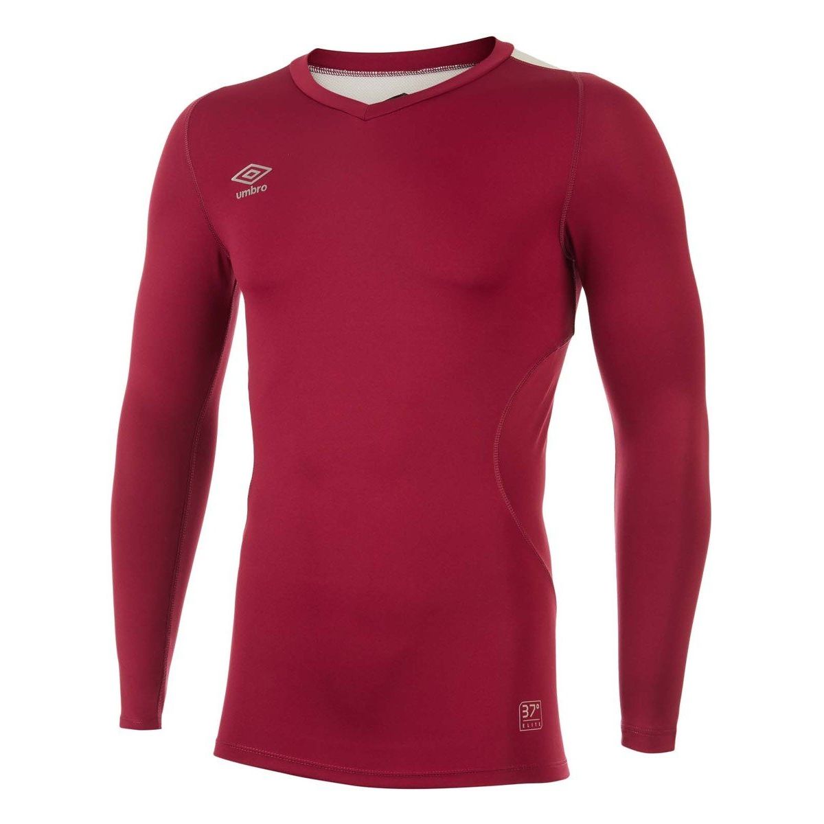 Red Men\'s Umbro Elite V Neck Baselayer LS Baselayers | CA-67239