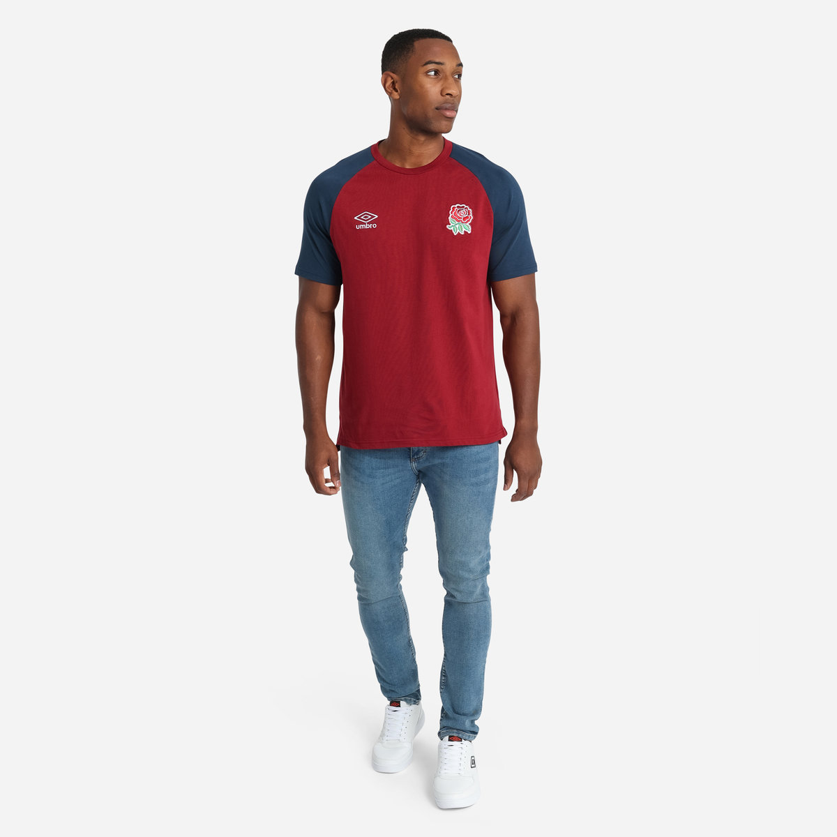 Red / Navy Umbro Teamwear - Umbro England Rugby Football Classic Tee T Shirts | CA-66555