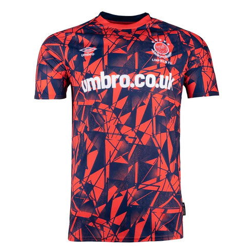 Red / Navy Umbro Teamwear - Umbro Linfield FC Football 22/23 Away Jersey Junior Jersey | CA-07209