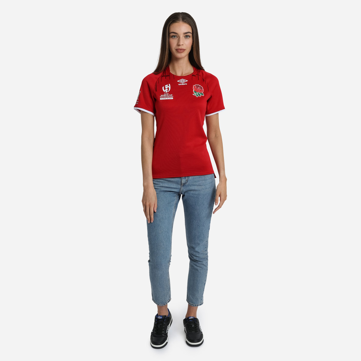 Red Umbro Football Red Roses 22/23 Rugby World Cup Alternate Replica Jersey Jersey | CA-10336