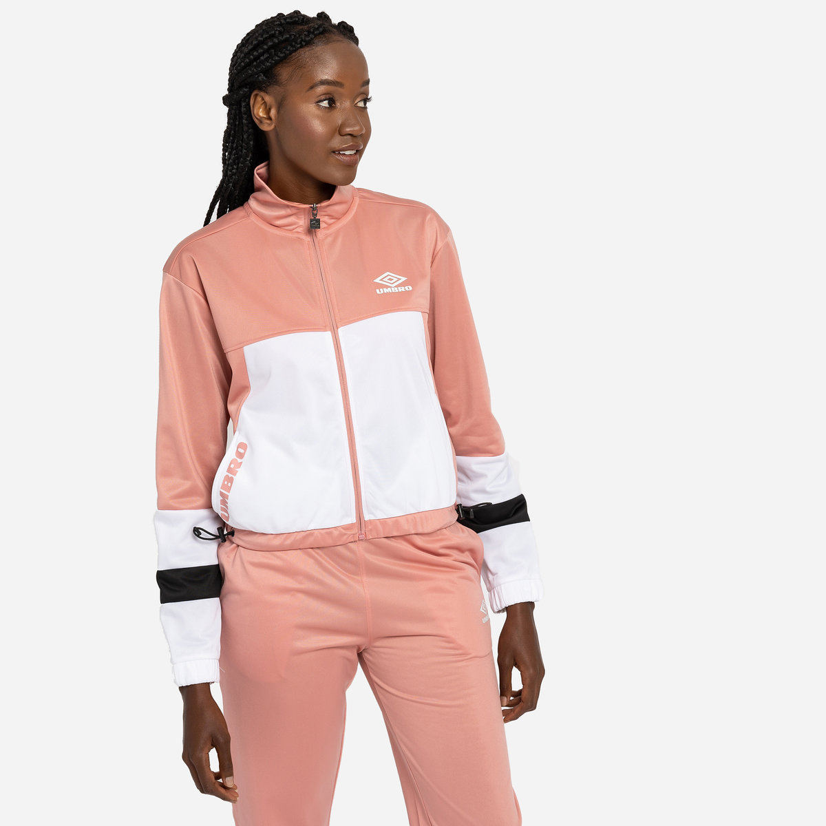 Rose / White / Black Women's Umbro Diamond Style Alliance Poly Tracksuit Tracksuits | CA-31670