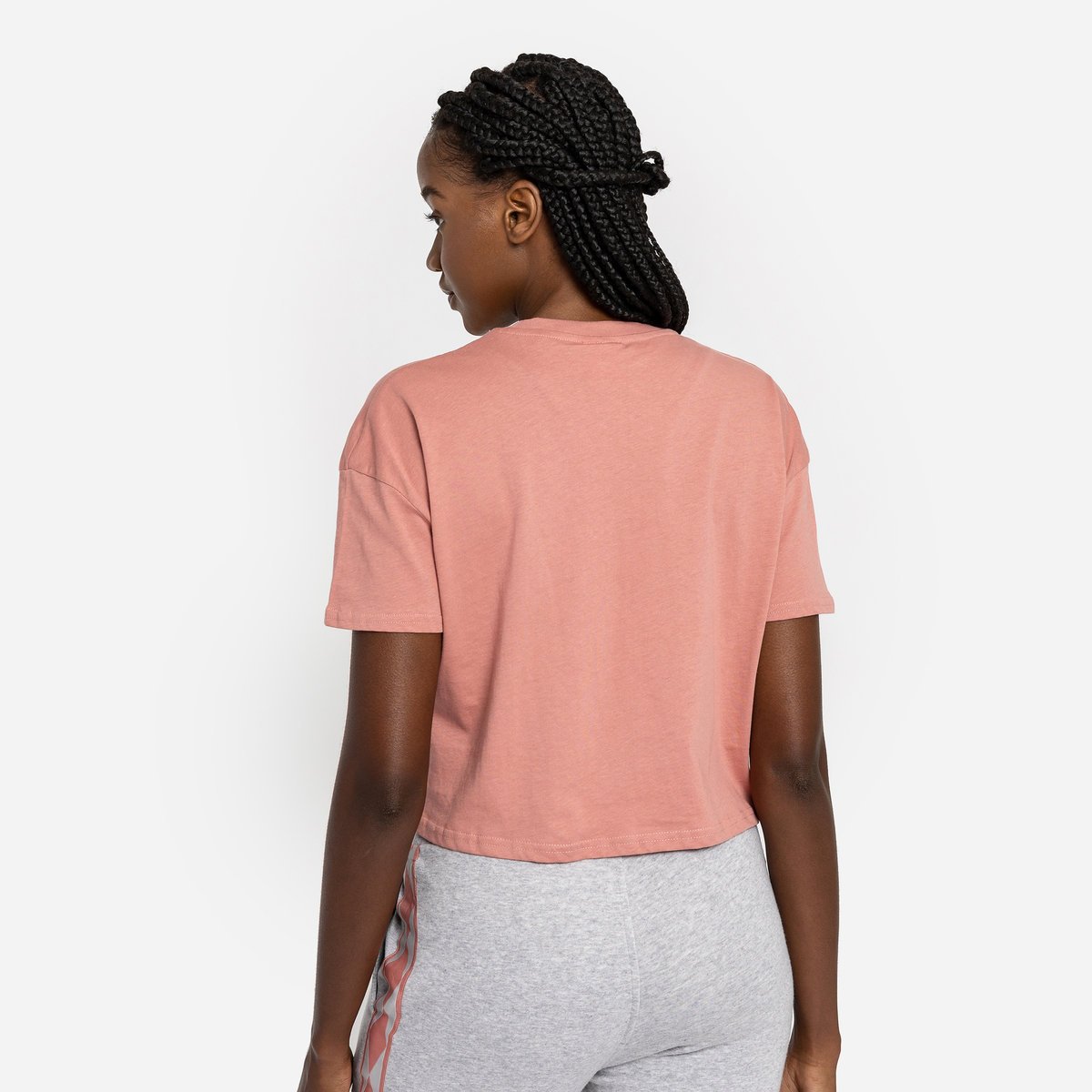 Rose / White Women's Umbro Diamond Crop Tee Crop Tops | CA-15669