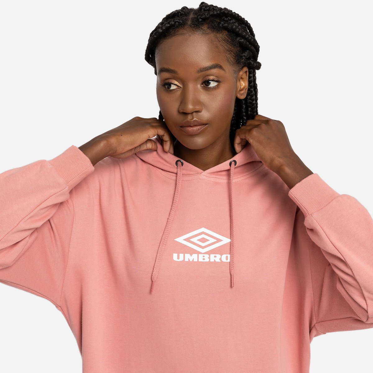 Rose / White Women's Umbro Diamond Oversized Oh Hood Hoodies | CA-33259