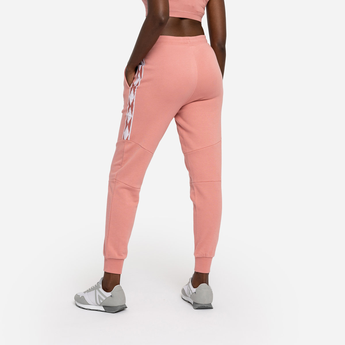 Rose / White Women's Umbro Diamond Taped Jog Pant Trousers | CA-18865