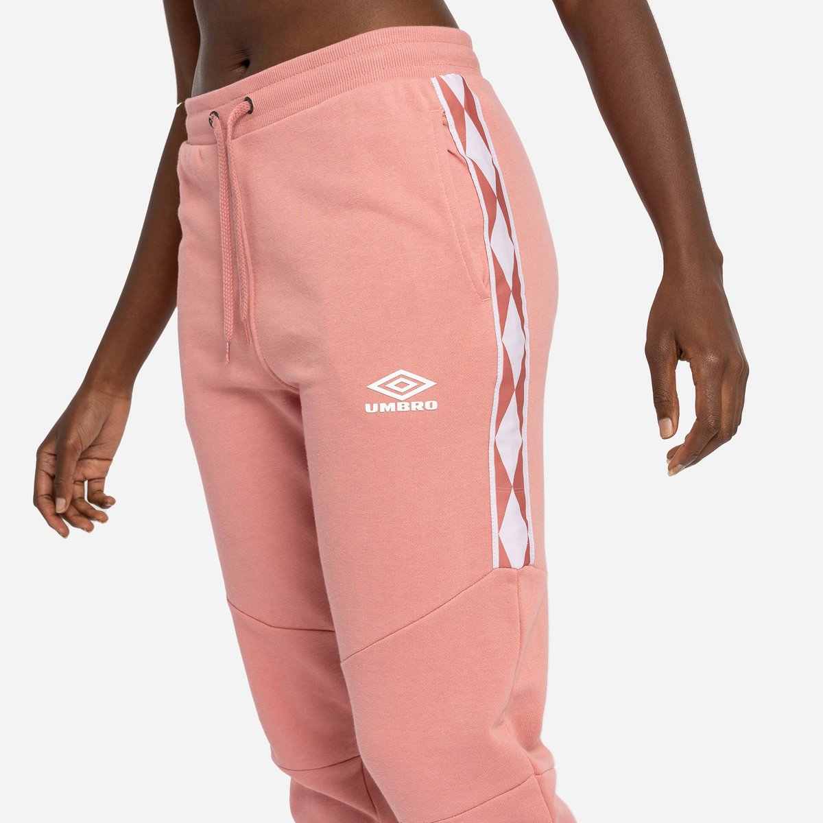 Rose / White Women's Umbro Diamond Taped Jog Pant Trousers | CA-18865