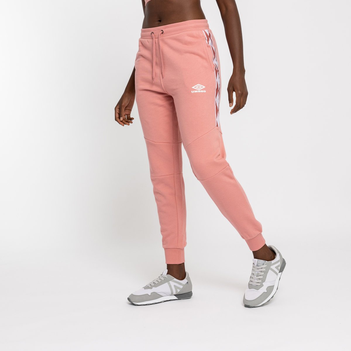 Rose / White Women\'s Umbro Diamond Taped Jog Pant Trousers | CA-18865