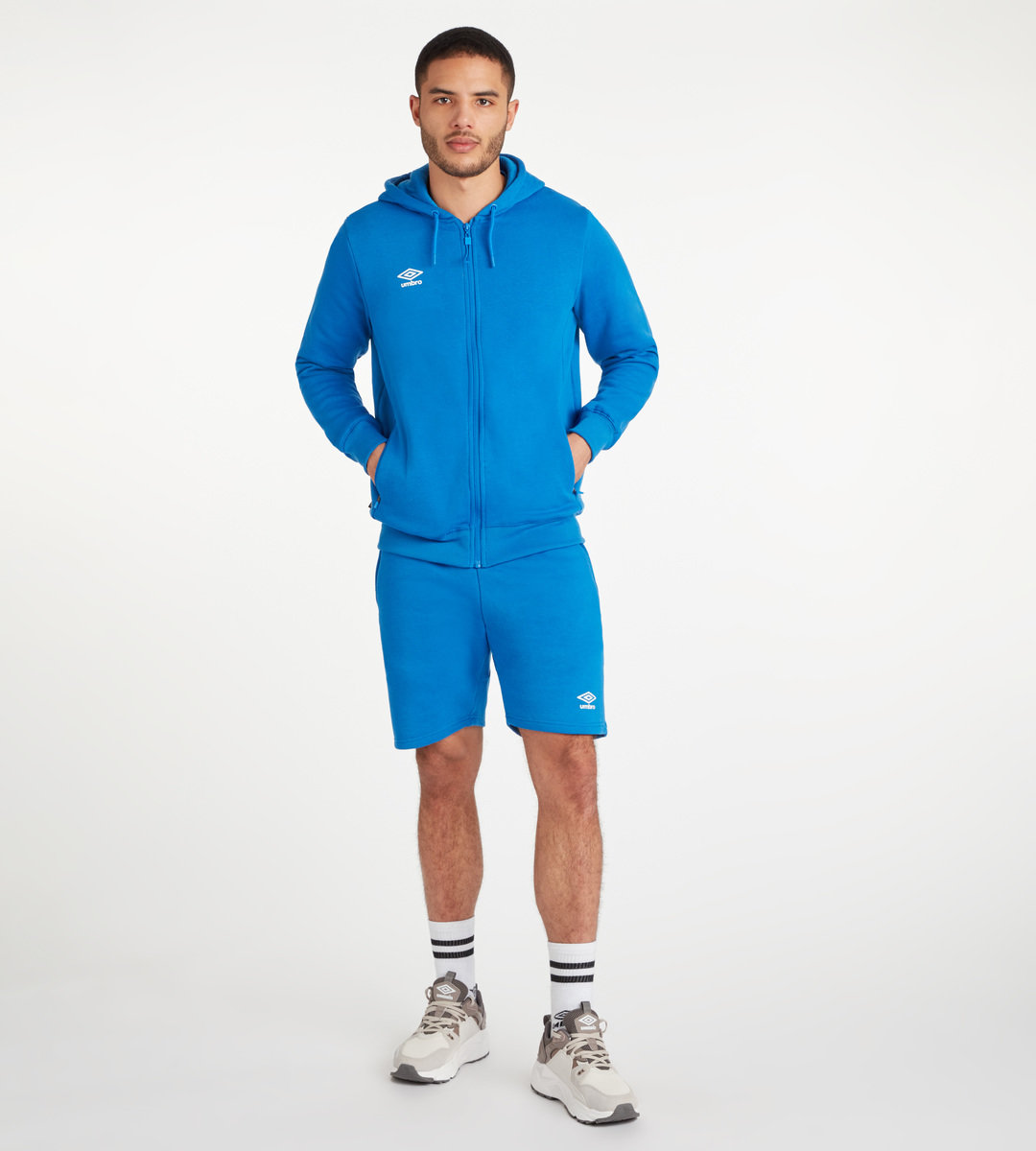 Royal / White Men's Umbro Club Leisure ZT Hoodie Hoodies | CA-04339