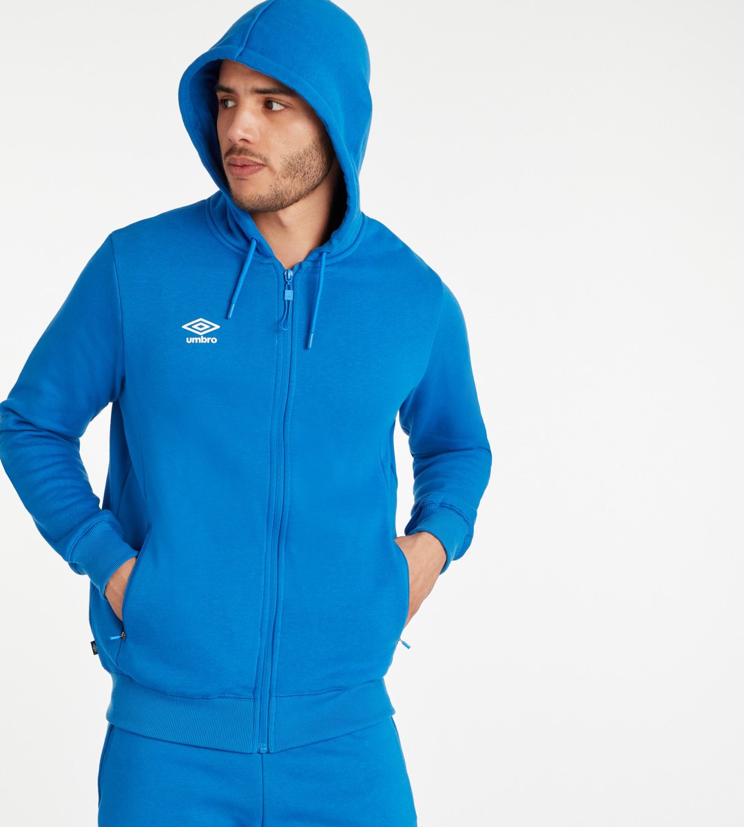 Royal / White Men's Umbro Club Leisure ZT Hoodie Hoodies | CA-04339