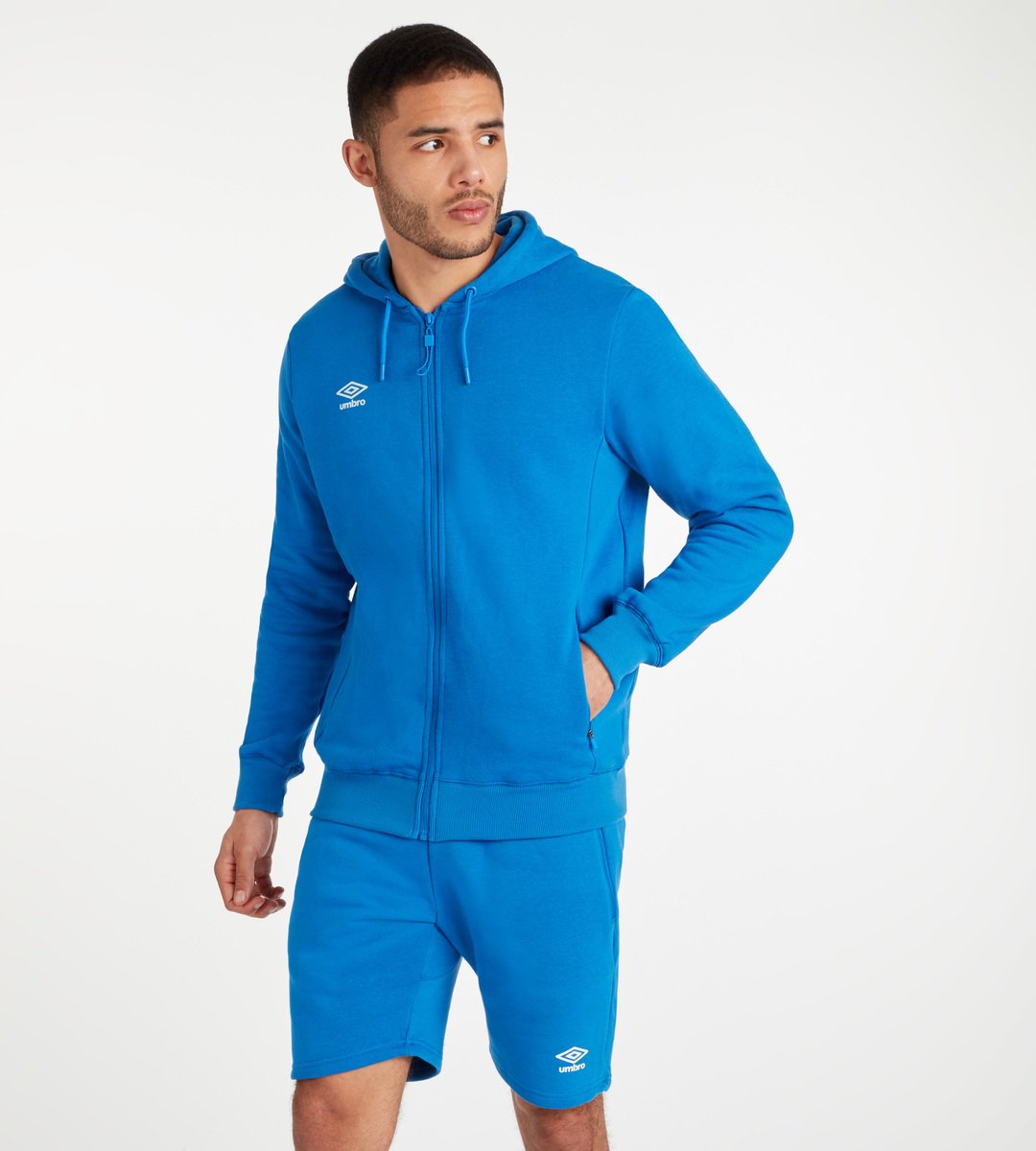 Royal / White Men\'s Umbro Club Leisure ZT Hoodie Hoodies | CA-04339