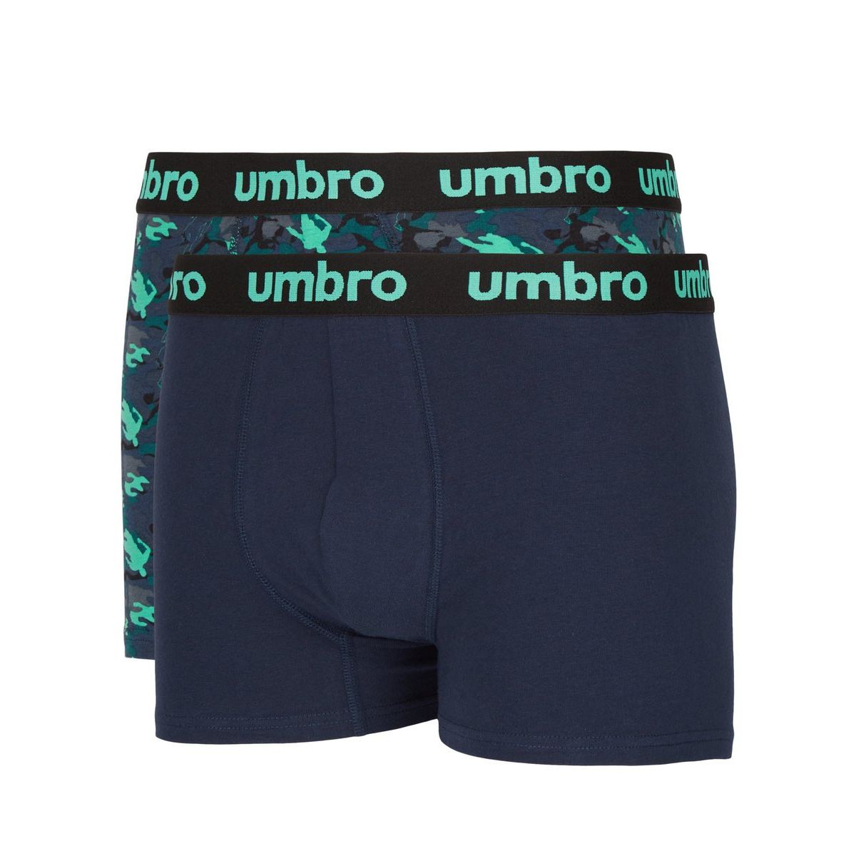 Turquoise / Dark Navy Men\'s Umbro Camo Boxers (2 Pack) Underwear | CA-38321