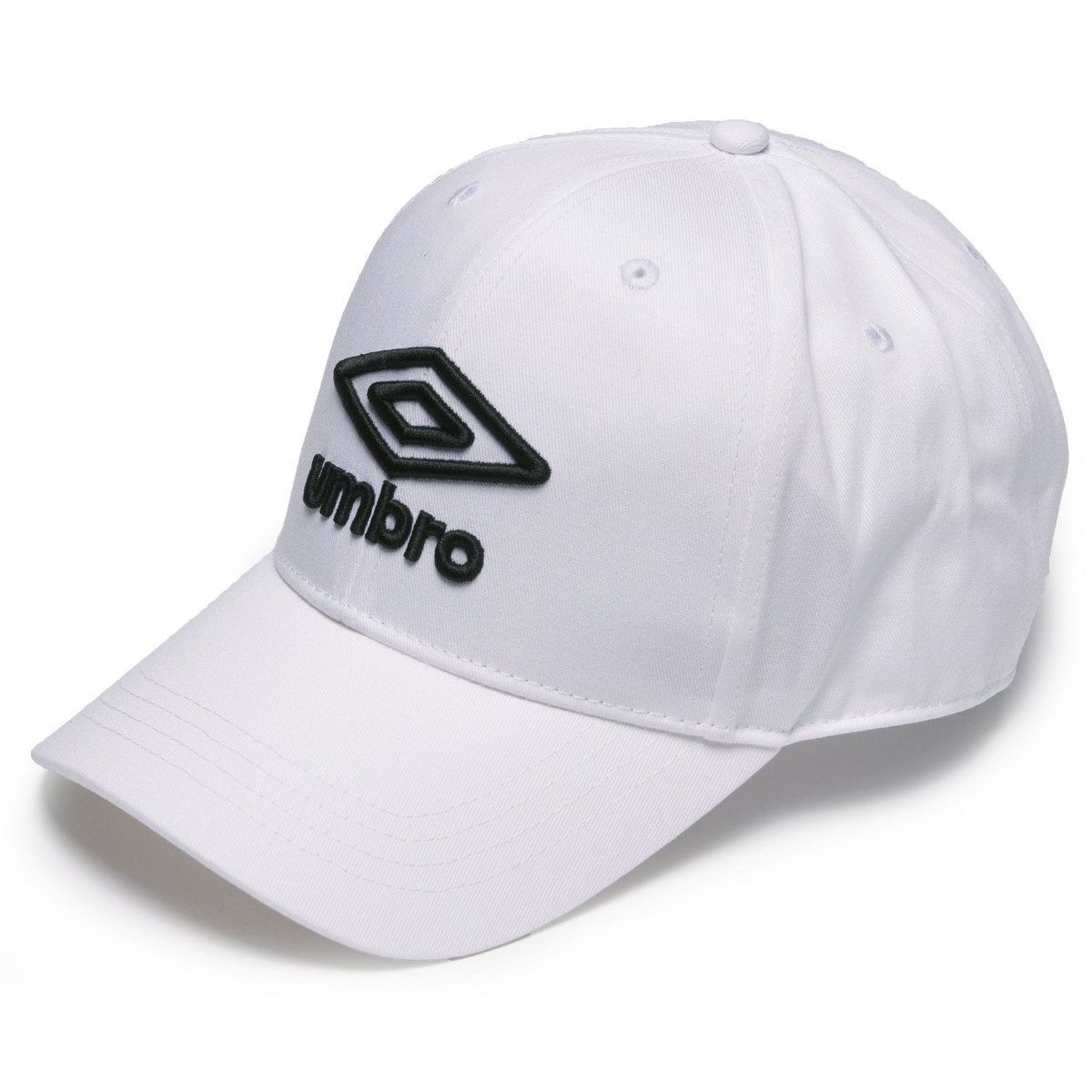 White / Black Kids\' Umbro Logo Cap Hats | CA-58397