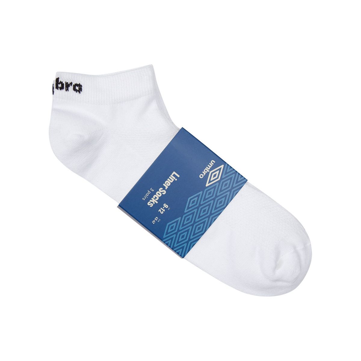 White / Black Men's Umbro 3 Pack Trainer Socks Socks | CA-70021