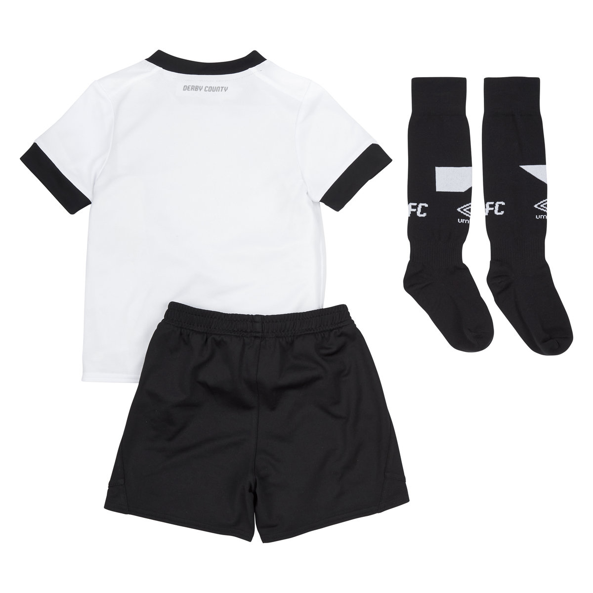 White / Black Umbro Football Derby County 22/23 Home Infant Kit Football Jersey | CA-50301