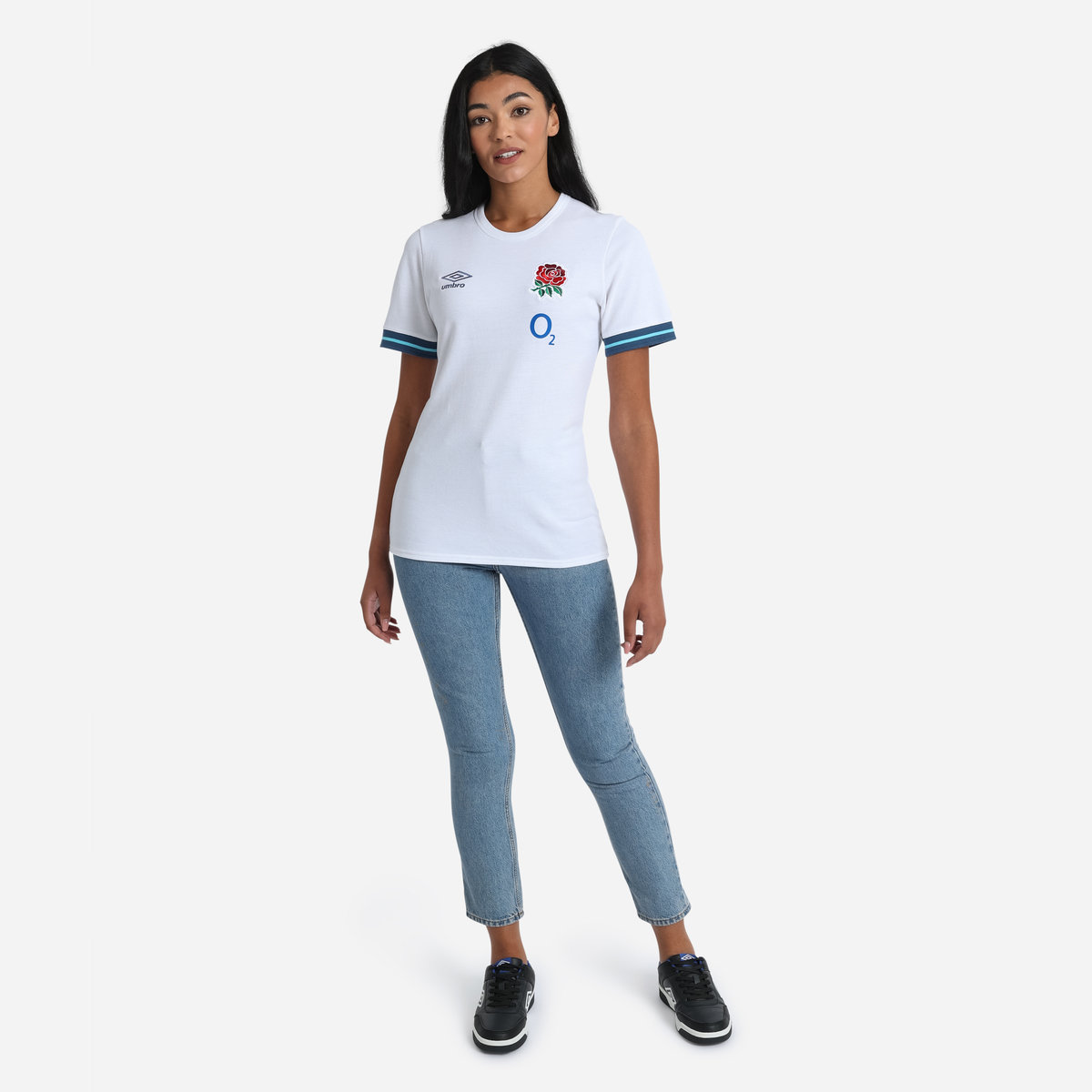 White / Blue Umbro Teamwear - Umbro England Rugby Football 22/23 Presentation Tee T Shirts | CA-29158