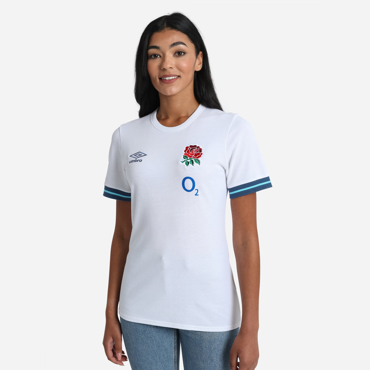 White / Blue Umbro Teamwear - Umbro England Rugby Football 22/23 Presentation Tee T Shirts | CA-29158