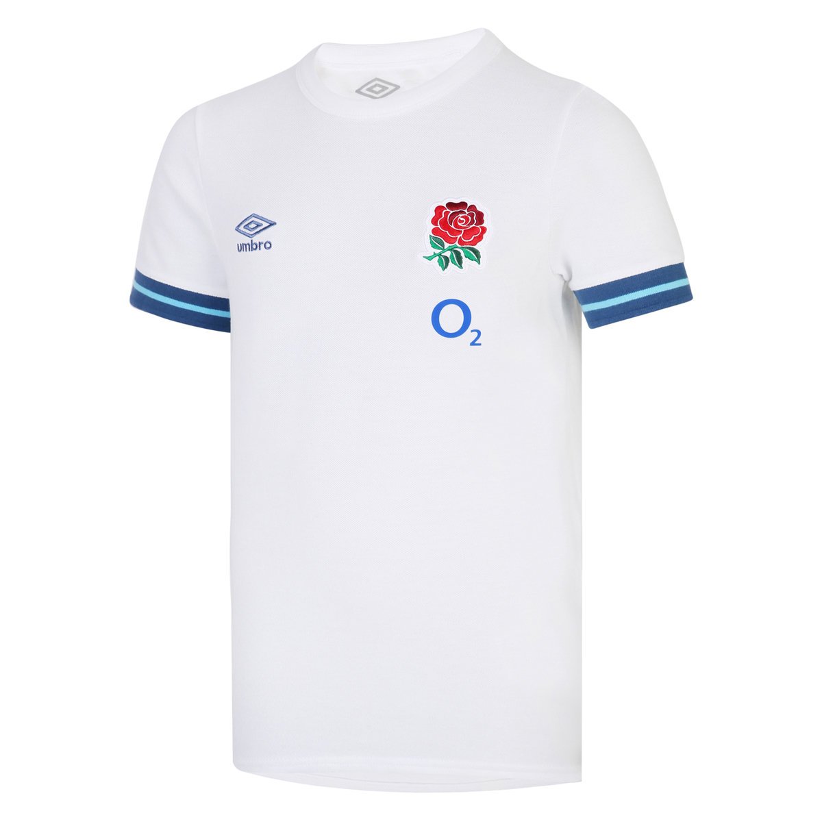 White / Blue Umbro Teamwear - Umbro England Rugby Football 22/23 Presentation Tee Junior T Shirts | CA-37749