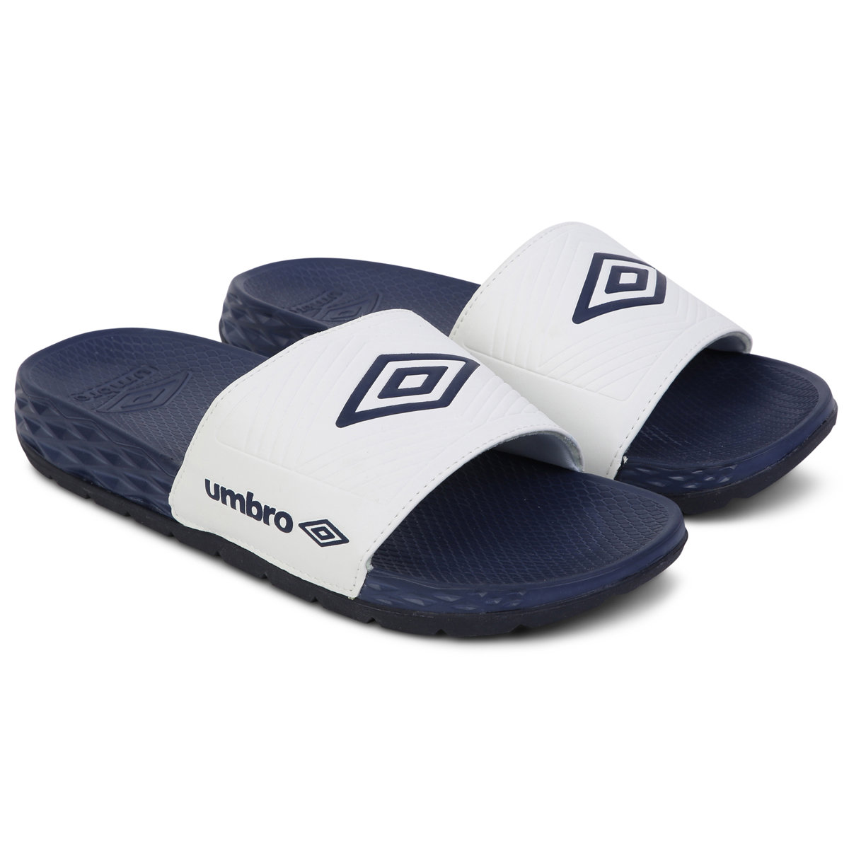 White / Dark Navy Women\'s Umbro Equipe Recovery Slides Sliders | CA-16831