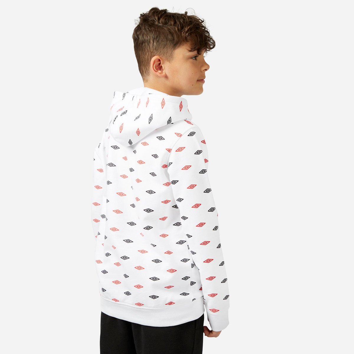 White Kids' Umbro All Over Print Hoodie Hoodies | CA-41974