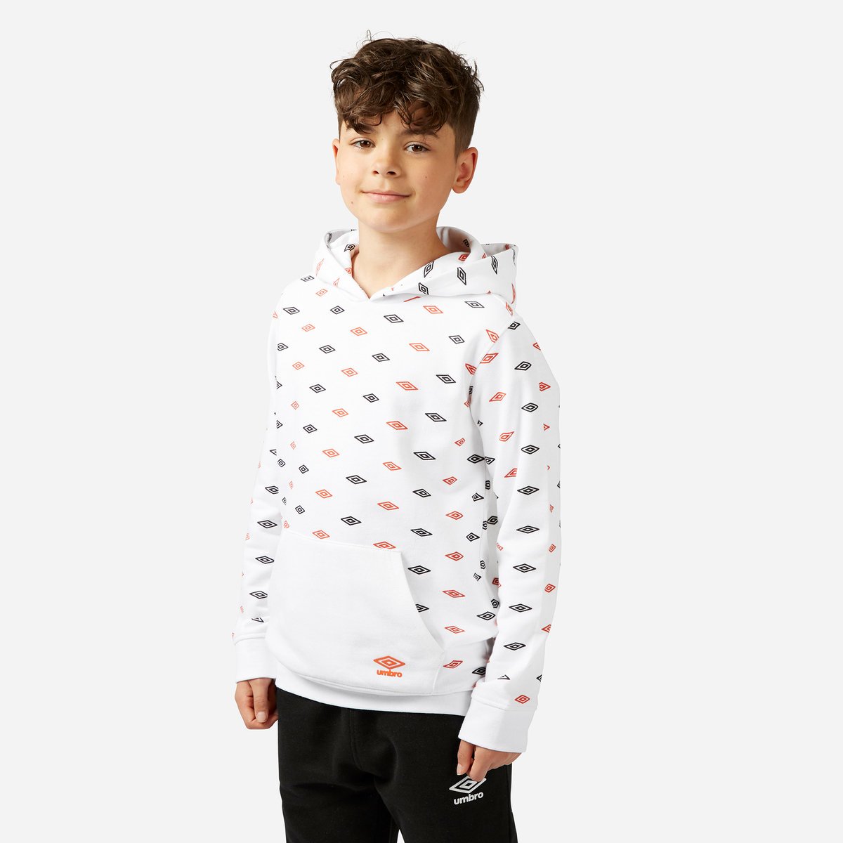 White Kids\' Umbro All Over Print Hoodie Hoodies | CA-41974