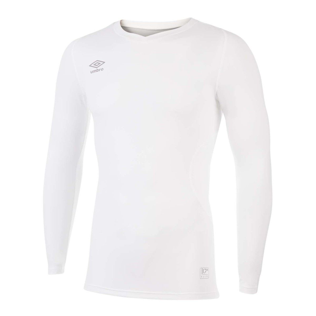 White Men\'s Umbro Elite V Neck Baselayer LS Baselayers | CA-19107