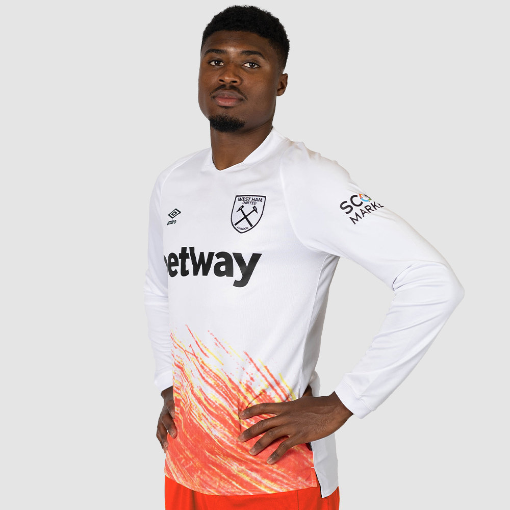 White / Orange Umbro Football West Ham Utd 22/23 Third Jersey LS Jersey | CA-88576