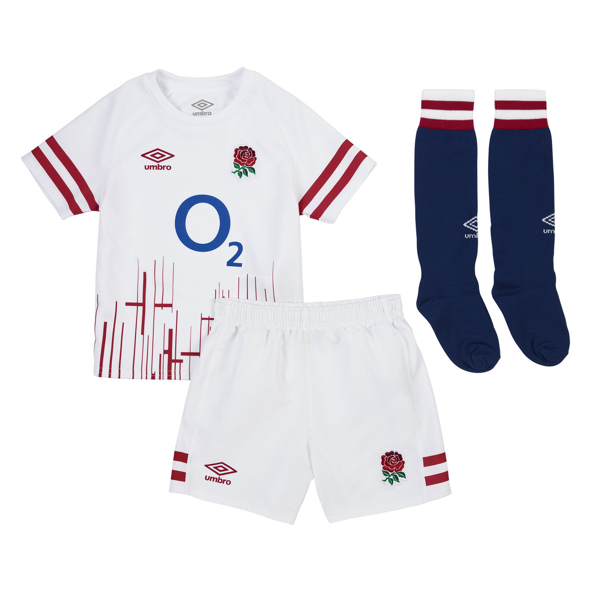 White / Red / Navy Umbro Teamwear - Umbro England Rugby Football 22/23 Home Infant Kit Rugby | CA-56073