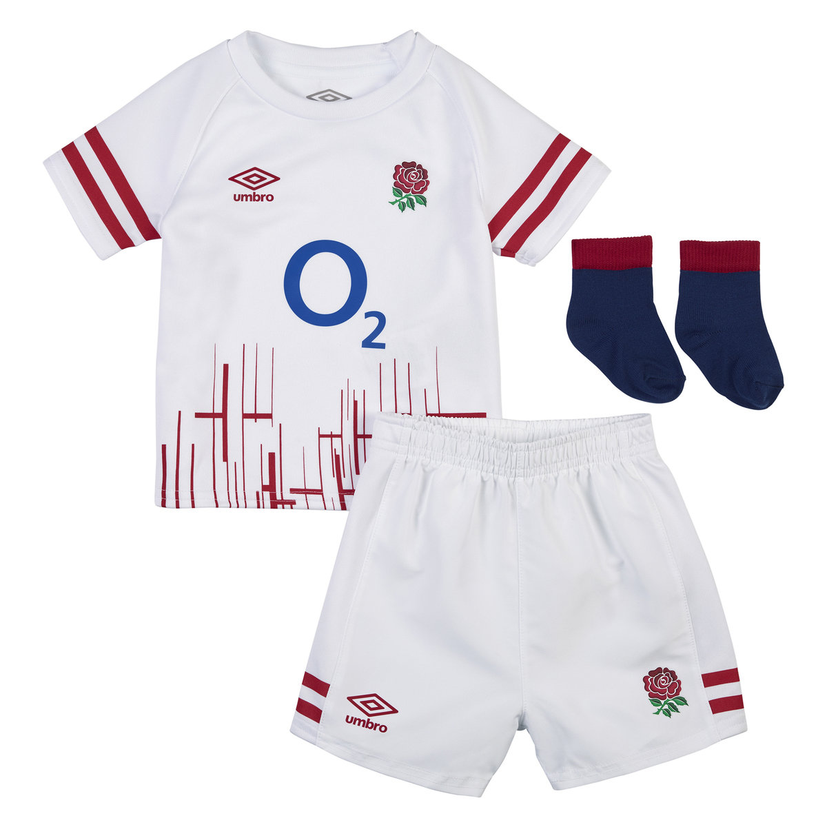 White / Red / Navy Umbro Teamwear - Umbro England Rugby Football 22/23 Home Baby Kit Rugby | CA-82981