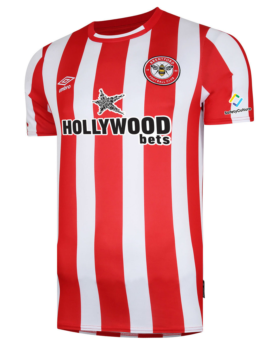 White / Red Umbro Teamwear - Umbro Brentford FC Football 21/23 Home Jersey Jersey | CA-57842