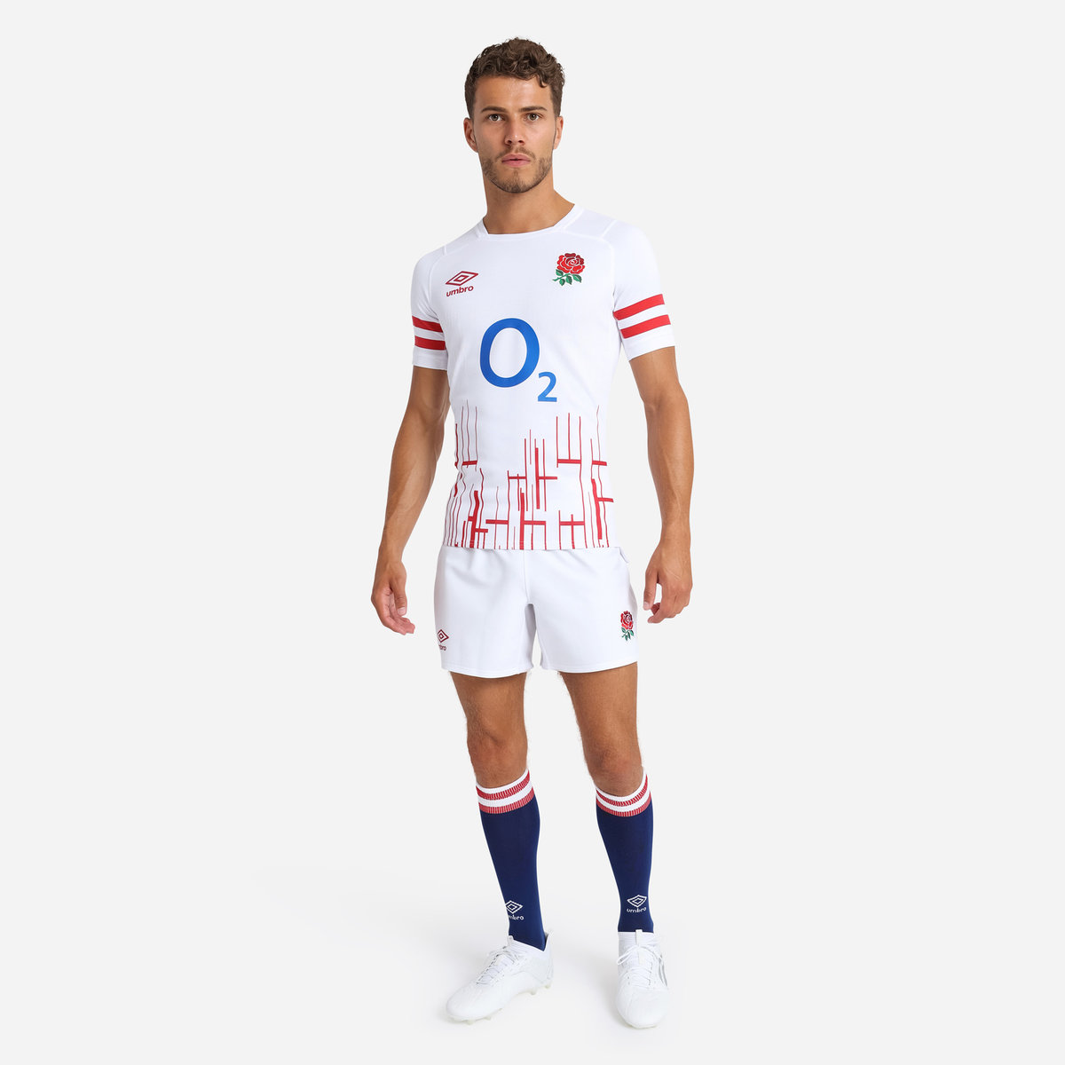 White / Red Umbro Teamwear - Umbro England Rugby Football 22/23 Home Pro Short Shorts | CA-05204