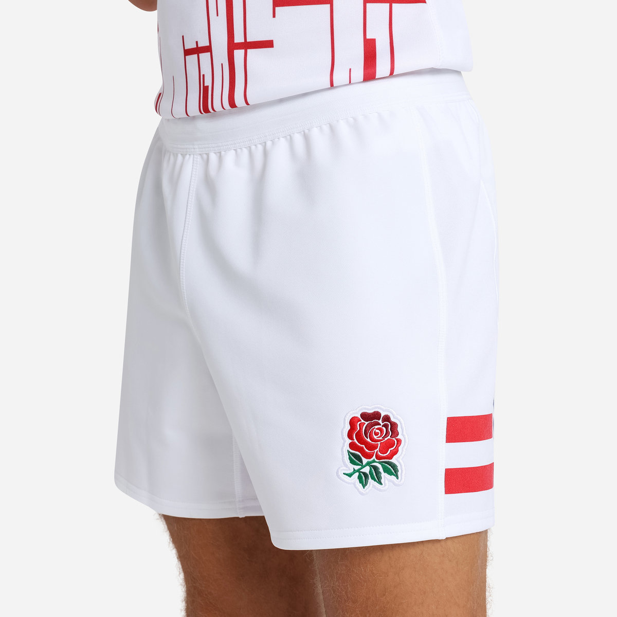 White / Red Umbro Teamwear - Umbro England Rugby Football 22/23 Home Pro Short Shorts | CA-05204