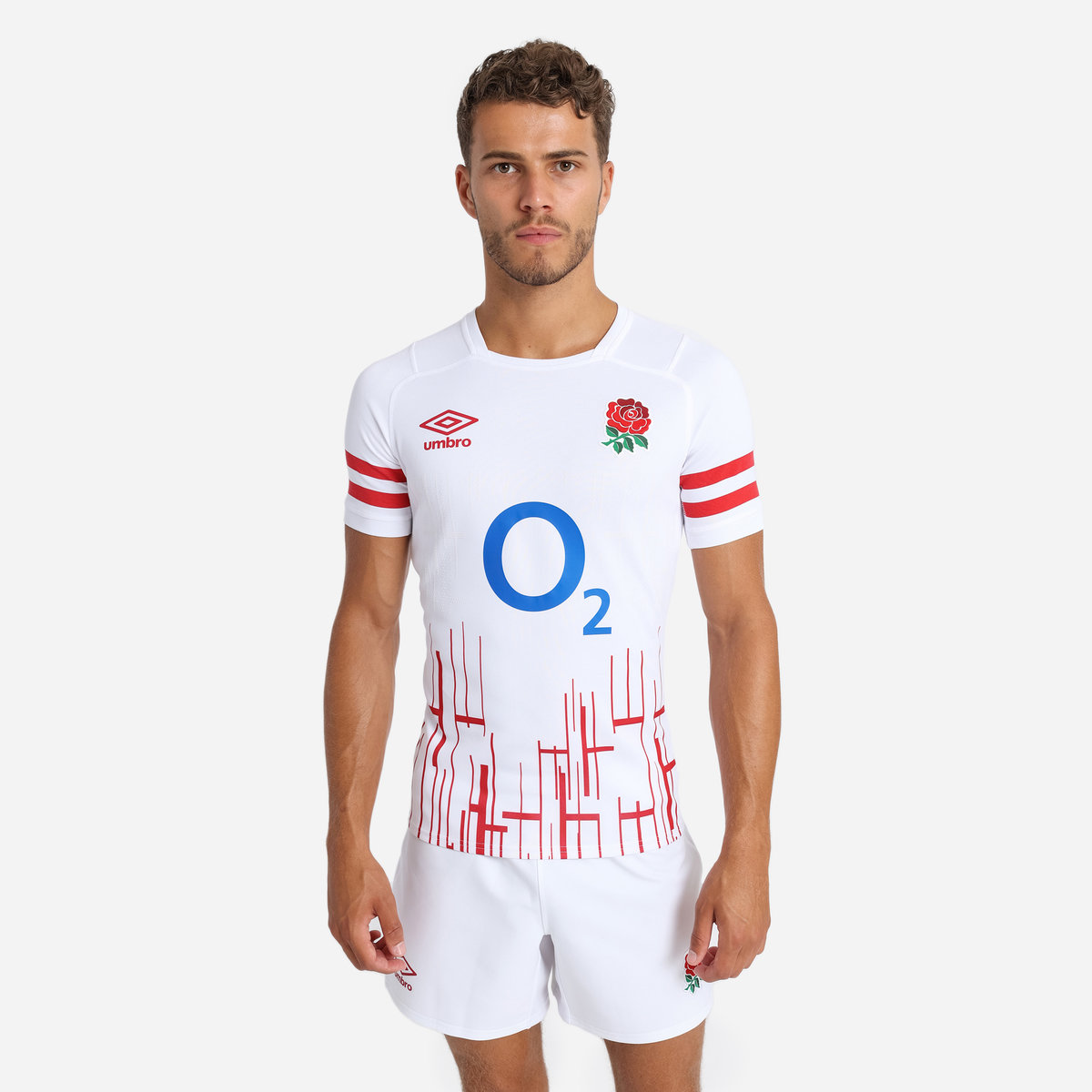 White / Red Umbro Teamwear - Umbro England Rugby Football 22/23 Home Pro Jersey Jersey | CA-19124