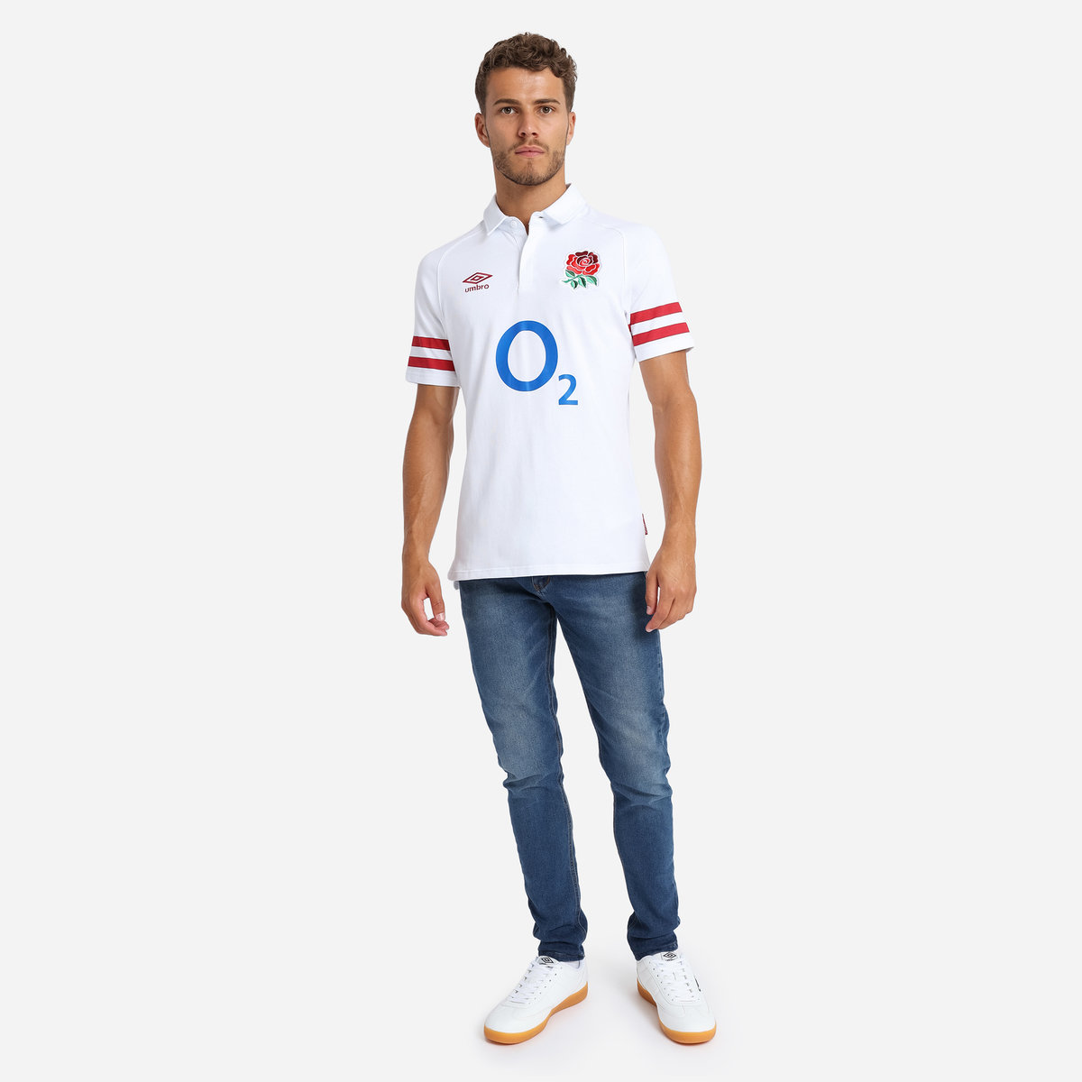 White / Red Umbro Teamwear - Umbro England Rugby Football 22/23 Home Classic Jersey Jersey | CA-25989