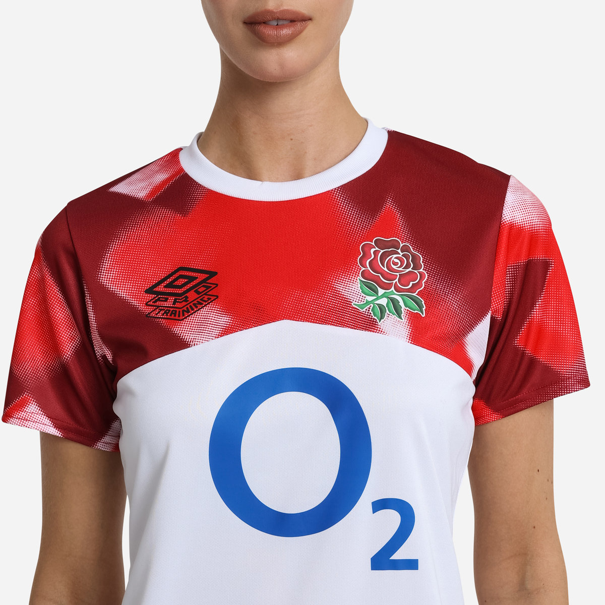 White / Red Umbro Teamwear - Umbro England Rugby Football 22/23 Warm Up Jersey Jersey | CA-49721