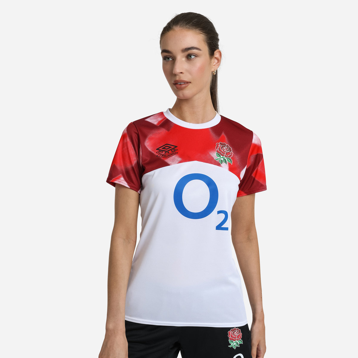 White / Red Umbro Teamwear - Umbro England Rugby Football 22/23 Warm Up Jersey Jersey | CA-49721